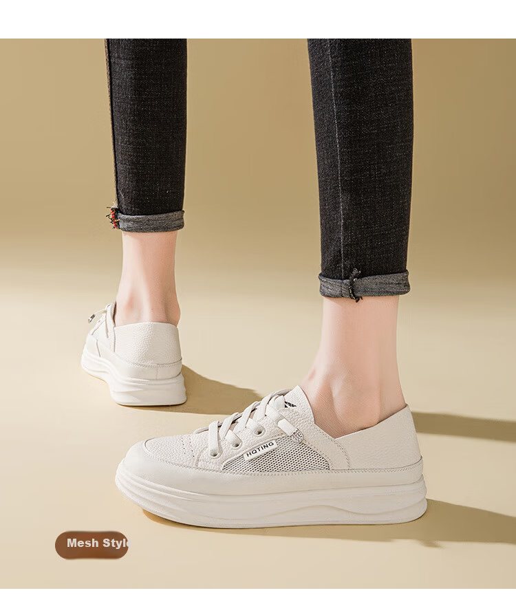 Red Dragonfly Women's Fashion Casual Slip-On Classic White Sneakers WPB14032 Beige Size 36 9