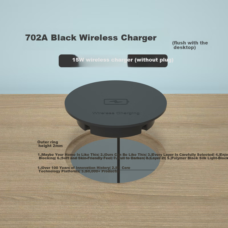 Comfort Office Desktop Embedded Wireless Charger Built-in Hidden Magnetic Wireless Charging Compatible with Apple Huawei Phones 15W Fast Wireless Charging