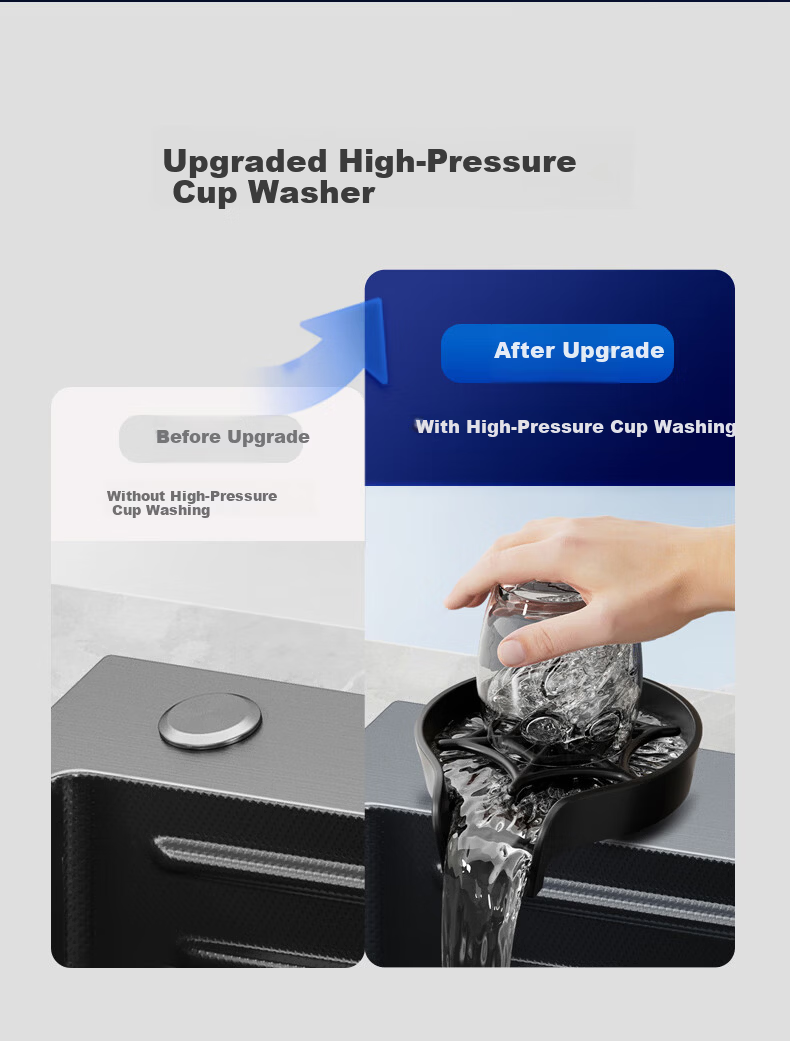 Haier 5.0 Kitchen Sink Nano Large Single Bowl Multifunctional Dishwasher Integrated Basin 304 Stainless Steel Pop-up Drain Vegetable Washing Basin 10