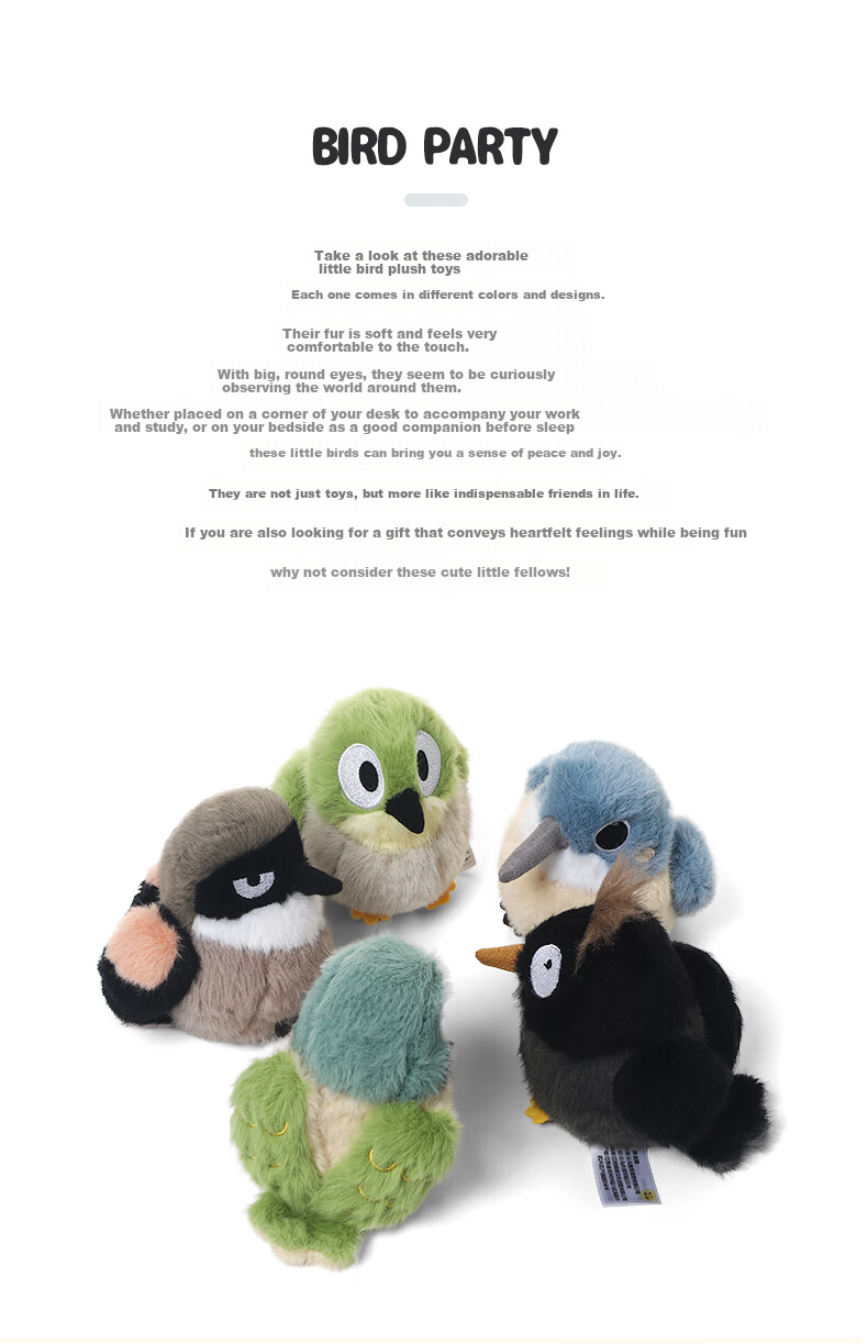 Zhuoqu Sunbird Plush Toy Cute Doll Sleeping Pillow Companion Cloth Doll Birthday New Year Gift 2