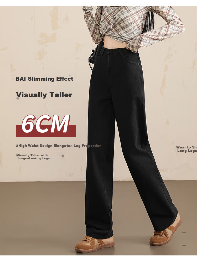 BEAUTIFUL WARDROBE Loose Straight Wide-Leg High-Waist Jeans Women's 2026 Spring Summer Versatile Slimming Fashion Pants 4