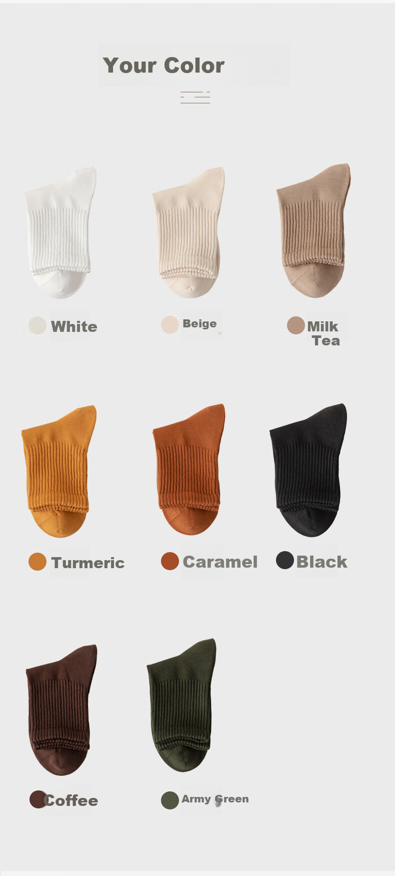 XUEXIMAN Women's 6-Pair Cotton Antibacterial Odor-Resistant Mid-Calf Socks Sweat-Absorbing Breathable Comfortable Solid Color Socks 15
