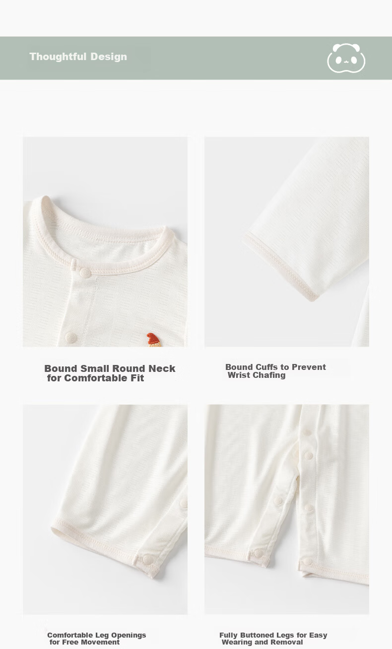 Guaiqixiong [Light And Soft Cotton] Baby Spring And Summer Romper, Thin Home Sleepwear, Infant Elastic All-Season Onesie, Spring And Autum 8