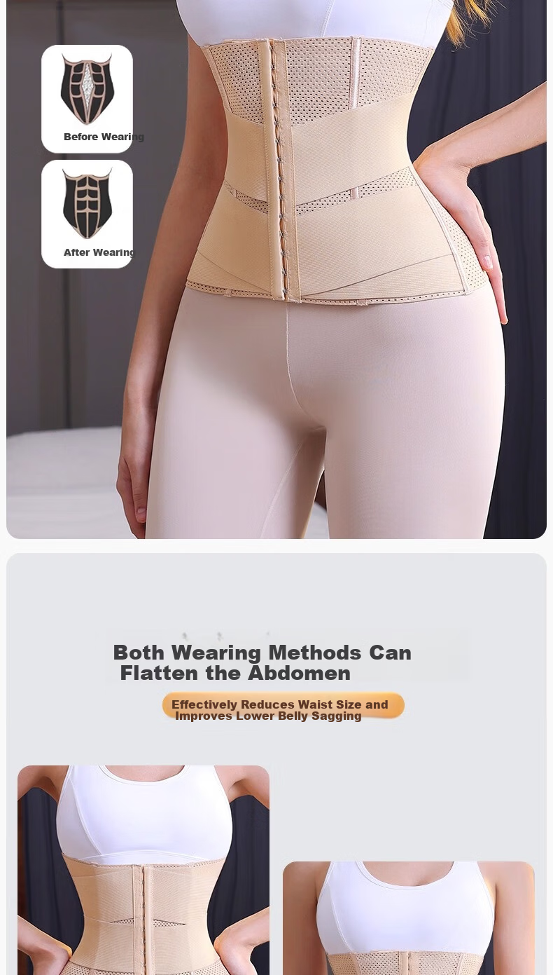 Langsha Thin Double-Layer Compression Waist Slimming Belt Women's Strong Postpartum Waist Trainer Tummy Control Waist Cincher 4