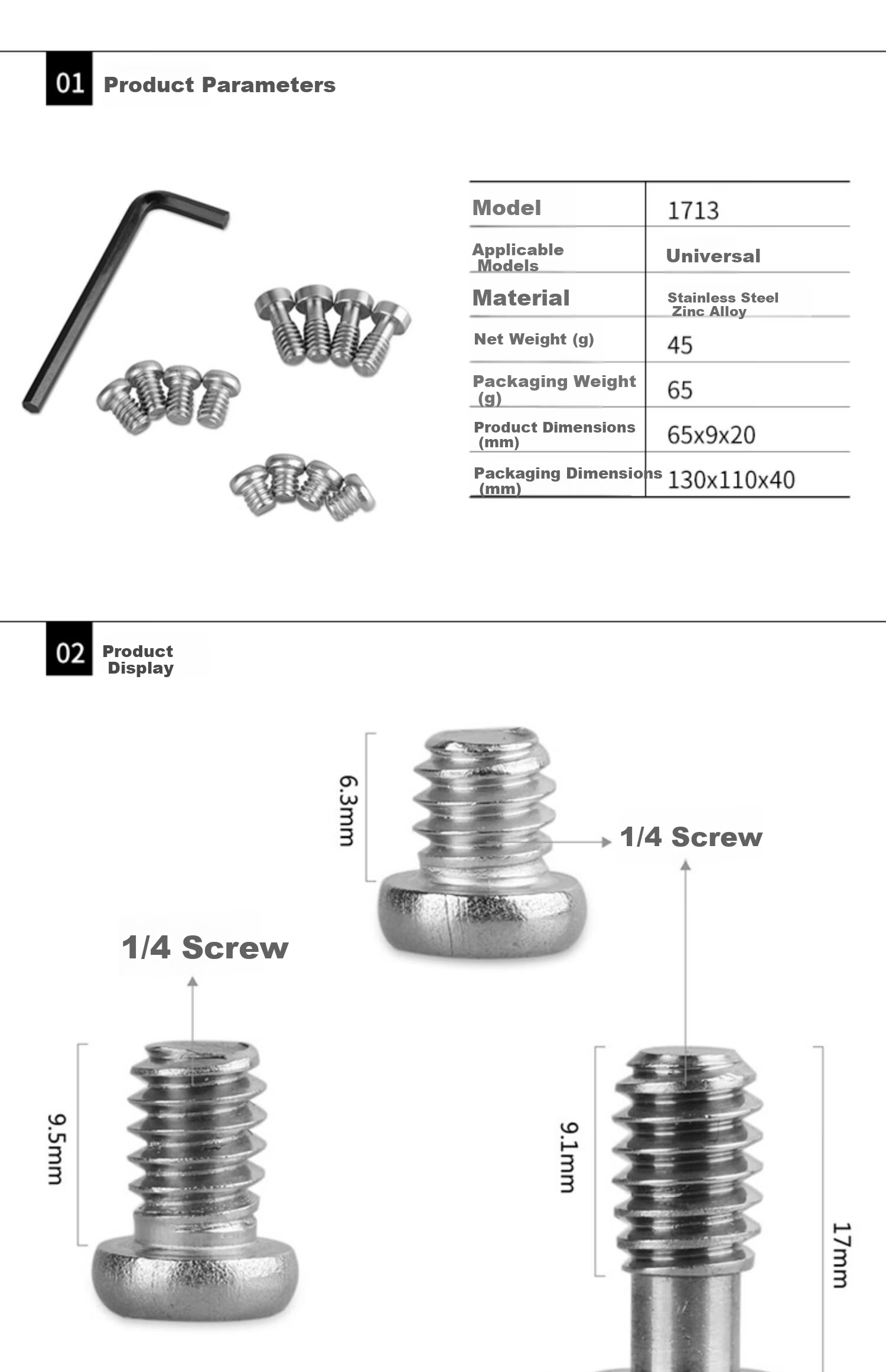 SmallRig 1713 Universal 1/4 Screw for Sony Canon Nikon DSLR Camera Photography Accessories 2
