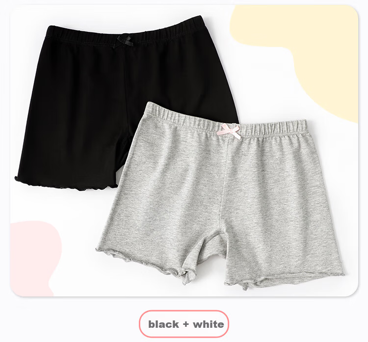 Dingguagua Girls' Anti-Exposure Safety Shorts Summer Solid Color 95% Cotton Baby Leggings Children's Boxer Briefs 11