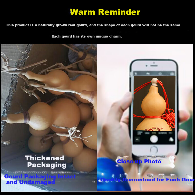 Feng Shui Pavilion Natural Gourd Pendant Home Protection Feng Shui Ornament with Dragon Head Genuine Gourd Hand-Turned Cultural Play Gourd 6