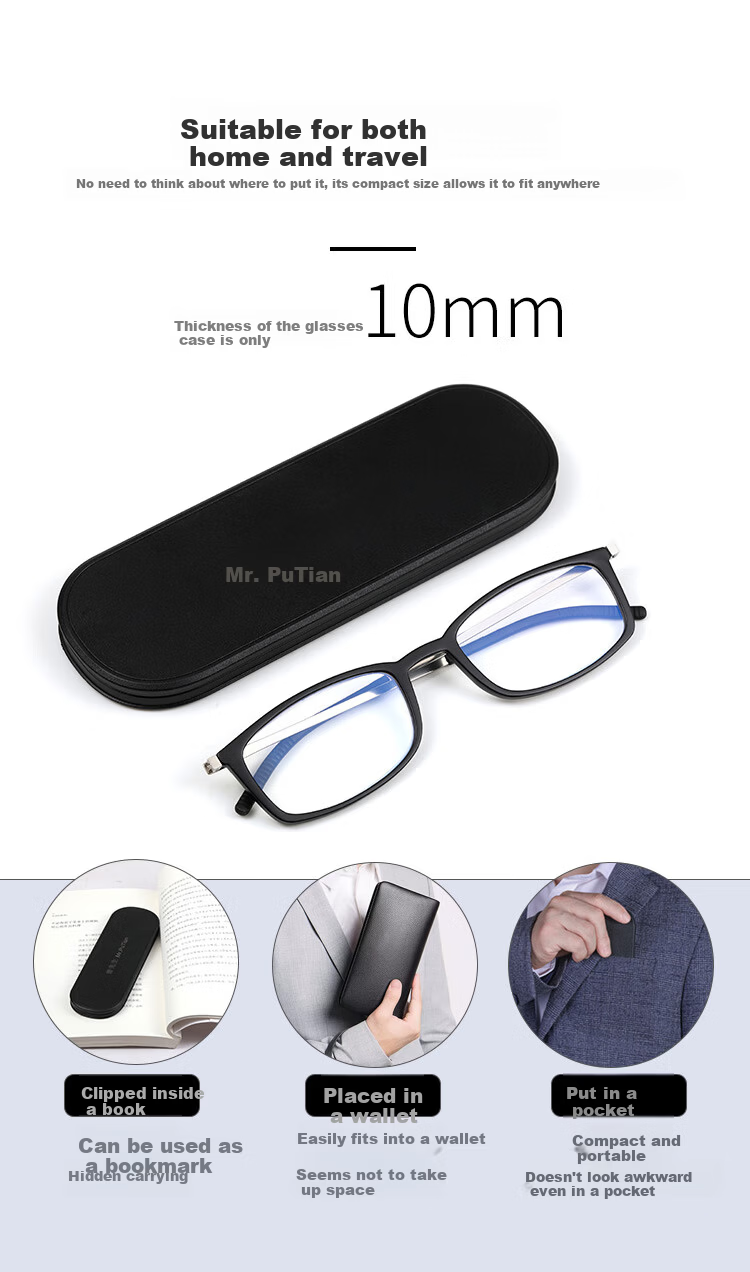 Mr. PuTian Anti-Blue Light Reading Glasses for Men And Women, Ultra-Light Portable Presbyopic Glasses for Elderly, Black, -2.50 Diopters, for Ages 60-64 5
