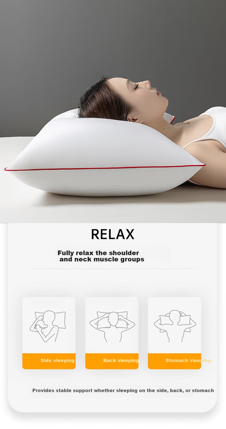 Hodo Embroidered Silk Pillow, Cervical Pillow for Adults, Double-Layer Ultra-Soft Neck Support Pillow Core, Cervical Protection Pillow 14