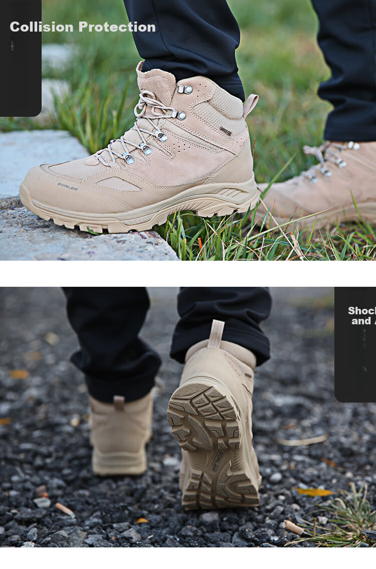SCALER [King's Road] Professional Outdoor Hiking Boots for Men, Waterproof Non-Slip High-Top Anti-Foot Twisting Desert Boots Hiking Shoes for Wome 17