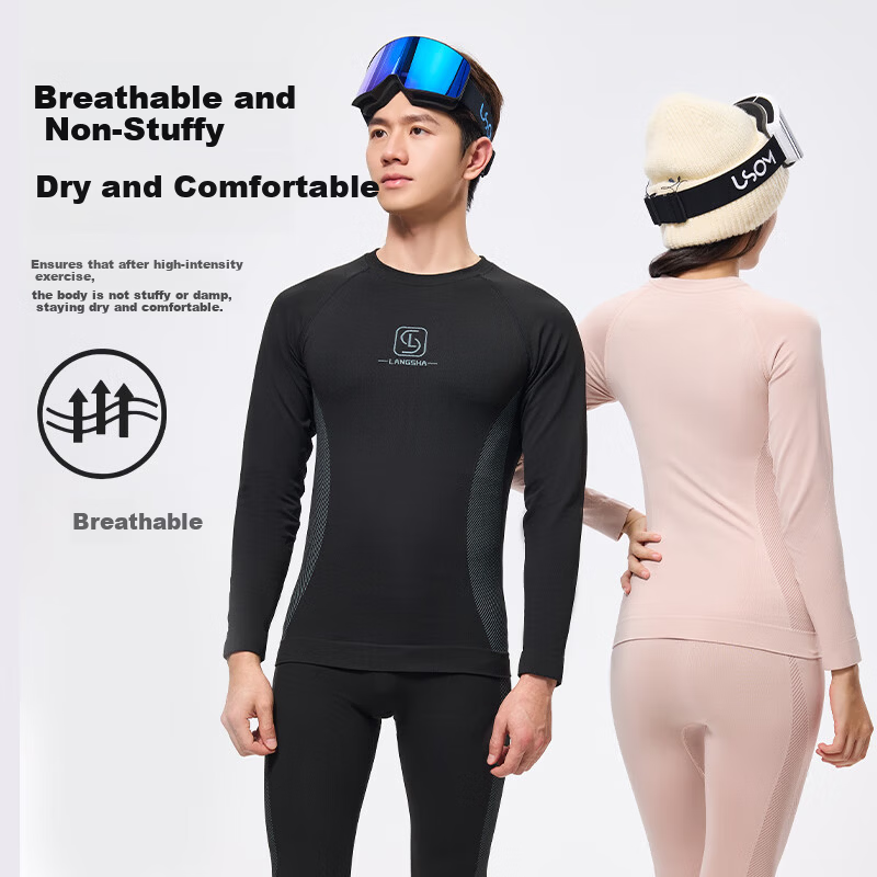 LangSha Women's Ski Quick-Dry Thermal Underwear Set Functional Antibacterial Breathable Moisture-Wicking Outdoor Sports Base Layer