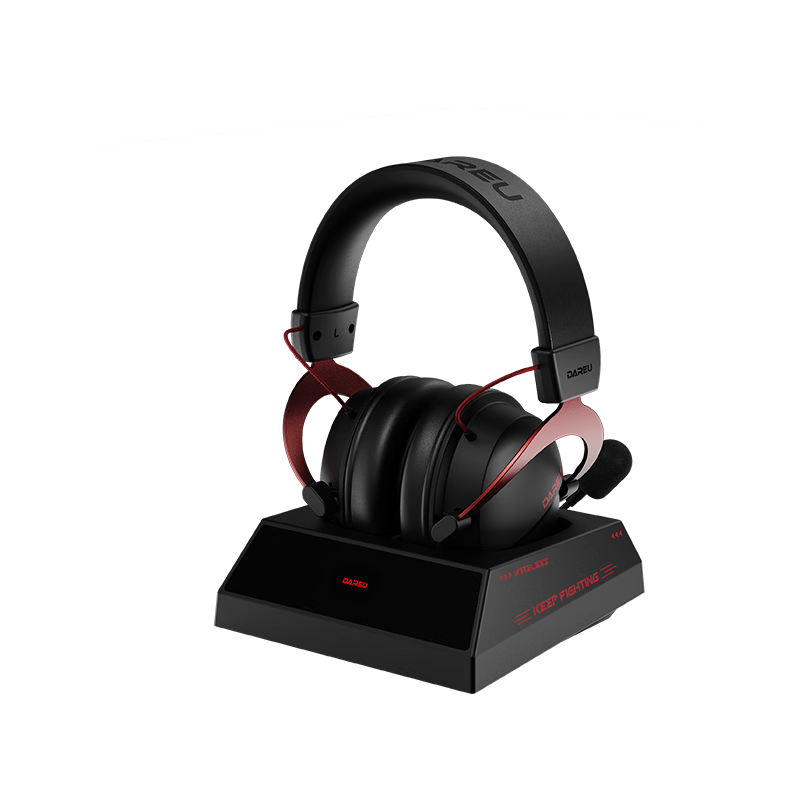 DAREU A3max Gaming Headset Over-Ear Dual-Mode Wireless Headphones Delta Operation Esports PC Headset FPS PUBG Magnetic Charging Dock 7.1 Channel Black Red