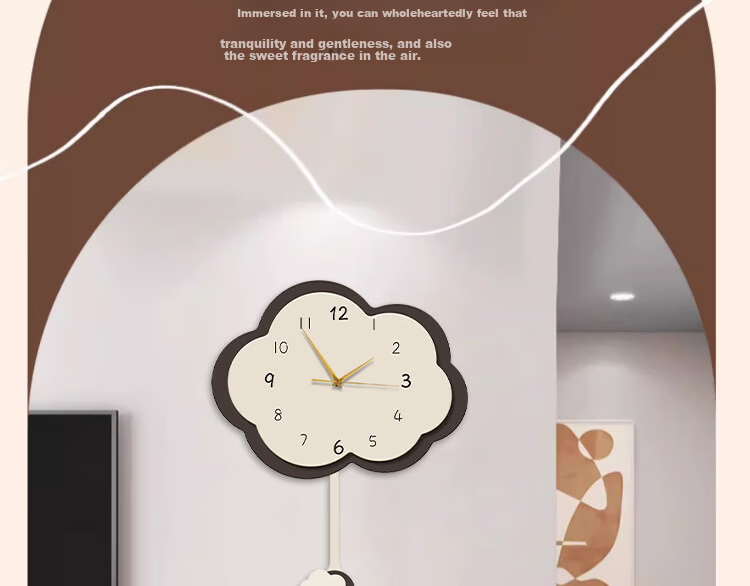 Yihuan Yu No-Drill Creative Wall Clock Living Room Clock Painting 2025 New Internet Celebrity Decorative Home Dining Room Wall Clock Wall Art 9