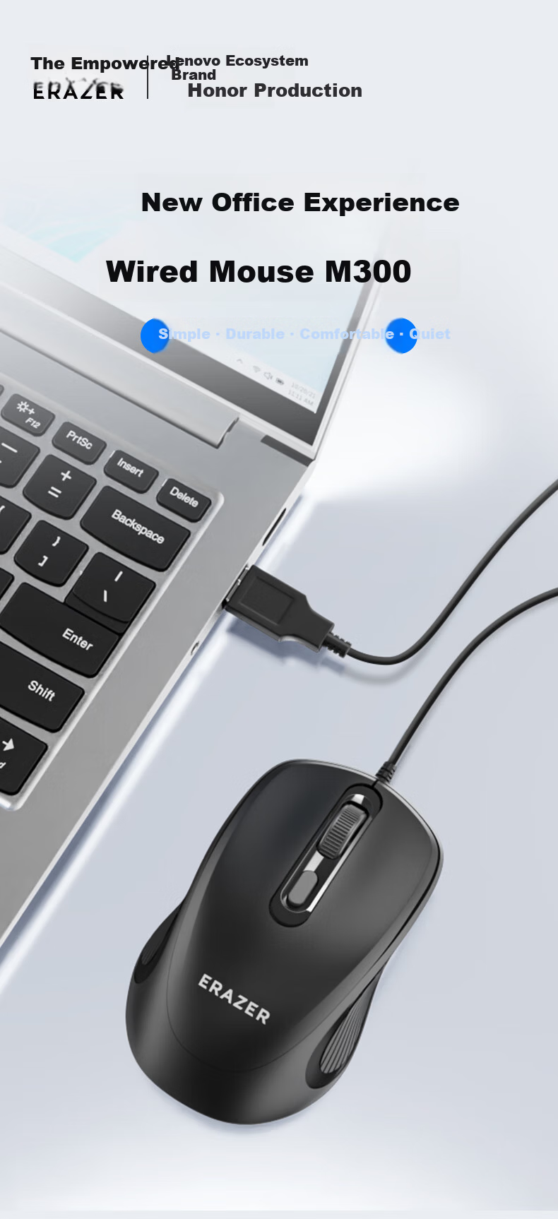 Lenovo Investment Brand Yinen Wireless Mouse Office Home Business Desktop Laptop USB Dual-Mode Connection N500 Pro Gray 2