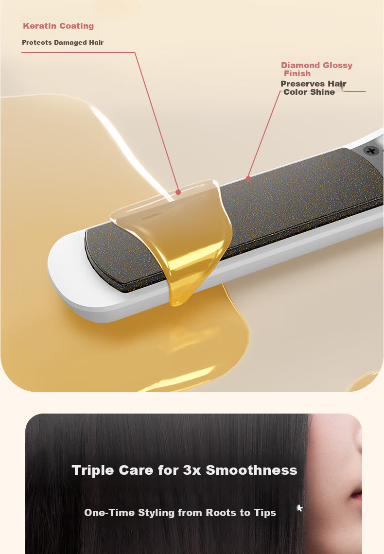 UBelle Wireless Flat Iron 500 Million Negative Ions Hair Straightener Portable Mini Bangs High Crown Clip Curling Iron Mother's Day Valentine's Gift 12