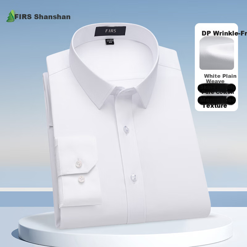 Shanshan [DP Non-Iron] 80s Cotton Long Sleeve Men's Business Casual Striped Skin-Friendly Wrinkle-Resistant Shirt