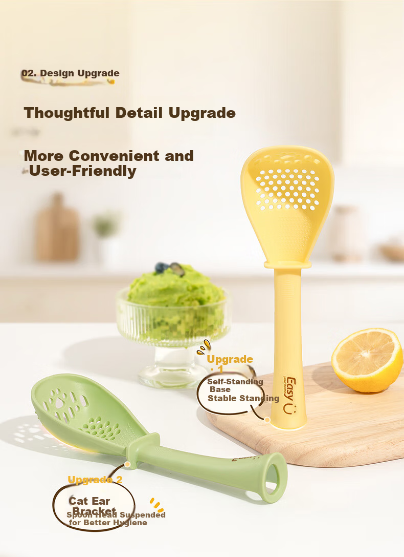 Easy Your Home Multifunctional Cooking Spoon Strainer Baby Food Supplement Tool Food Grade Drainage Spoon Kitchen Skimmer 3