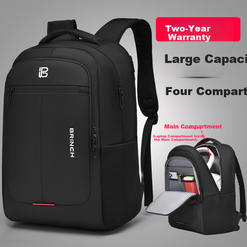 BRINCH Laptop Backpack Men's 14-16 Inch Shockproof Business Travel High-Capacity Notebook Bag