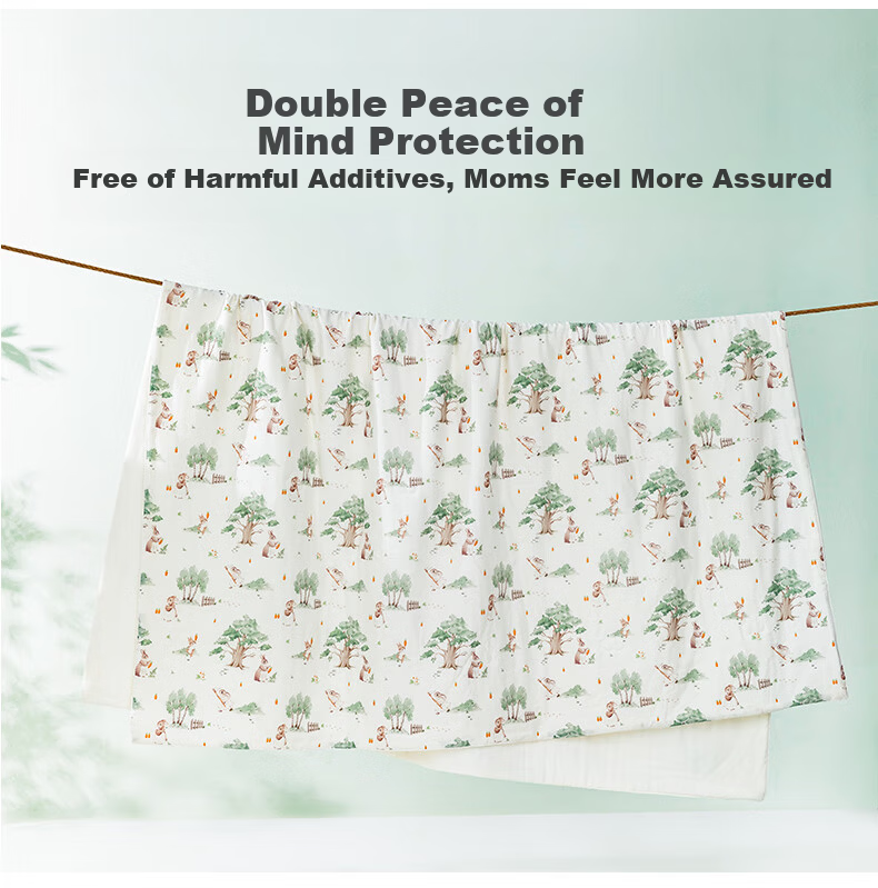Hengyuanxiang Cotton Quilt A-Class Antibacterial 100% Cotton Double-Layer Gauze Summer Quilt Air Conditioning Quilt Carrot Little Rabbit 1.2*1.5m 9