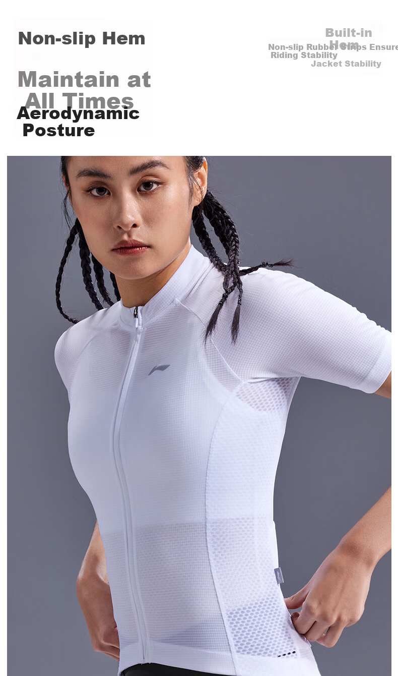 LI-NING Women's Cycling Jersey Short Sleeve Summer Breathable Quick-Dry Sweat-Wicking Sun Protection Road Bike Cycling Gear 7