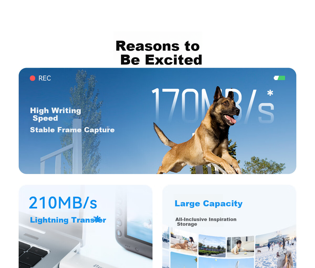 BIWIN 128GB SD Memory Card U3 V30 High-Speed Camera SD Card 4K Ultra HD Recording Read Speed 210MB/s Write Speed 70MB/s 3