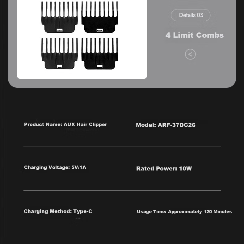 AUX Hair Clipper Electric Hair Trimmer Home Use Professional Haircut Kit for Adults, Children, and Babies Men's Electric Haircut Machine Complete Set Father's Day Gift 33