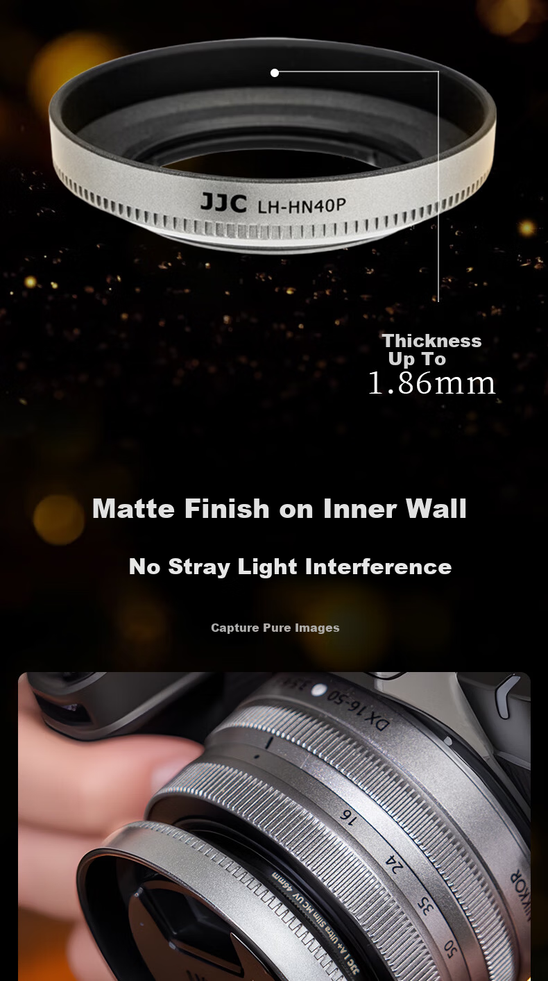 JJC Camera Lens Hood for Nikon Z 16-50mm Lens Replacement for HN-40 Compatible with Z50II Z30 Zfc Z62 Z7II Z9 Accessories (Random New or Old Version) 7