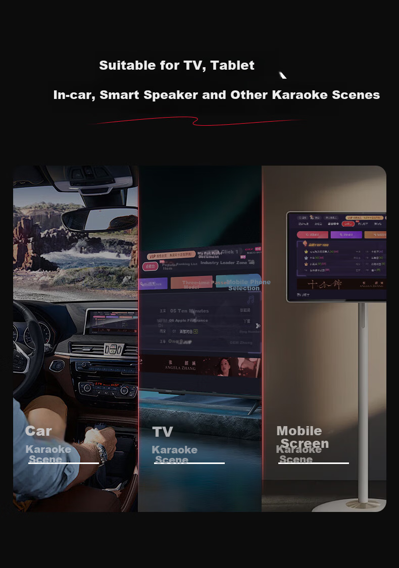 Changba K1 Wireless Karaoke Microphone KTV Singing Wireless Mic Dual Pack [Compatible with Xiaomi TV, Dongfeng Fengshen L8 Car, etc.] Please Check Compatibility Before Ordering 4