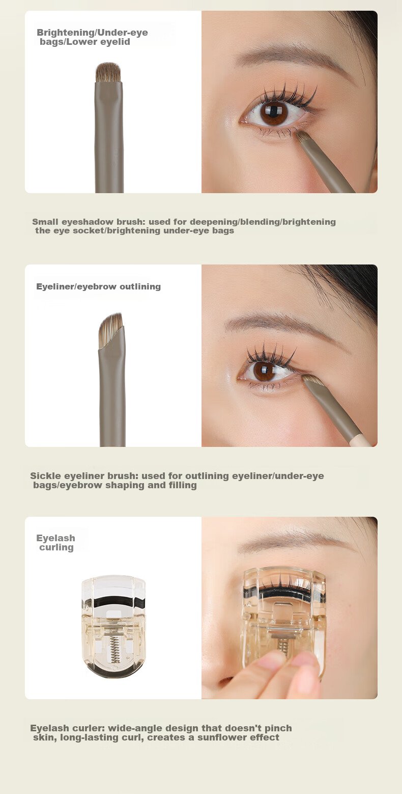 MSQ 5-Piece Pocket Eyeshadow Brush Set with Portable Storage Case Soft Blending Nose Contour Eyeliner Makeup Brushes 6