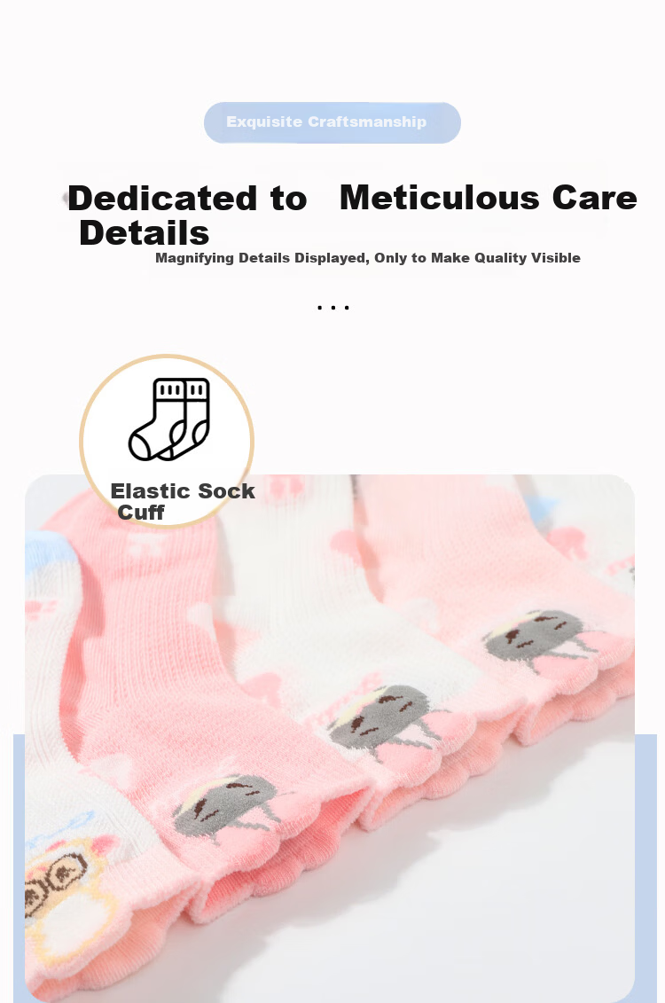 Disney Girls' Summer Thin Mesh Mid-Calf Breathable Cotton Socks Judy DSP3595 5 Pairs 20-22cm 6