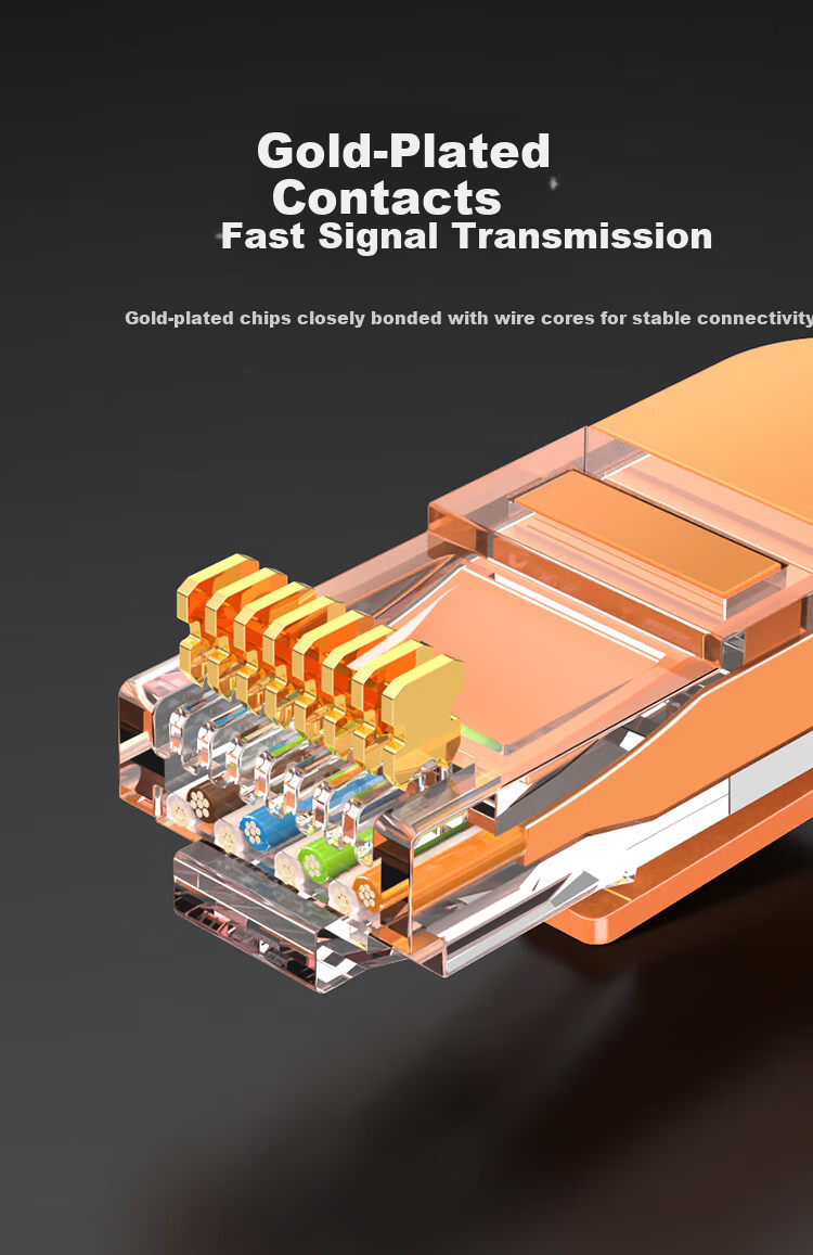 CHOSEAL Cat6 Ethernet Cable CAT6 Gigabit High-Speed Network Cable Engineering Computer Monitoring 8-Core Twisted Pair Home Finished Patch Cord 20m Orange QS5062C 5