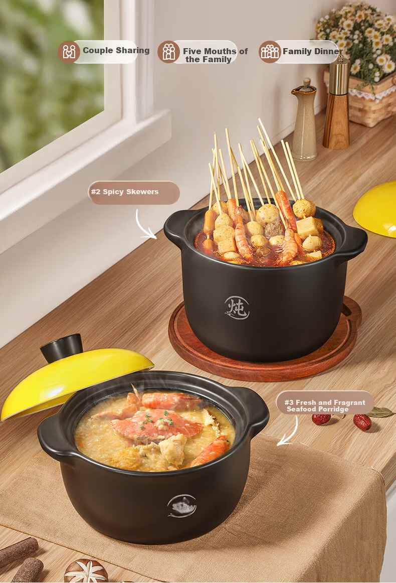 Royalstar Ceramic Clay Pot 3.3L Slow Cooker for Soup, Porridge, Stew, and Herbal Medicine Cooking 14