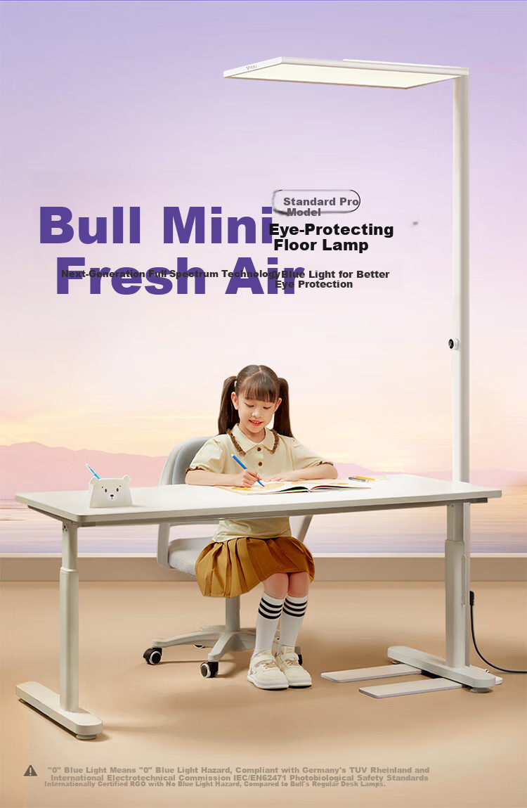 BULL Xiaoqingkong Eye Protection Street Lamp Floor Lamp Purple Light Full Spectrum Children's Study Desk Lamp Standard Air Model 4