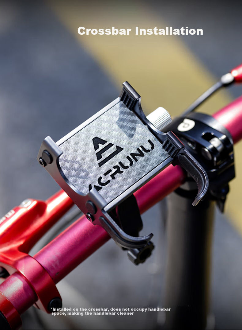 ACRUNU Carbon Fiber Bicycle Phone Holder Aluminum Alloy Handlebar Road Mountain Bike Navigation Stem Mount 5