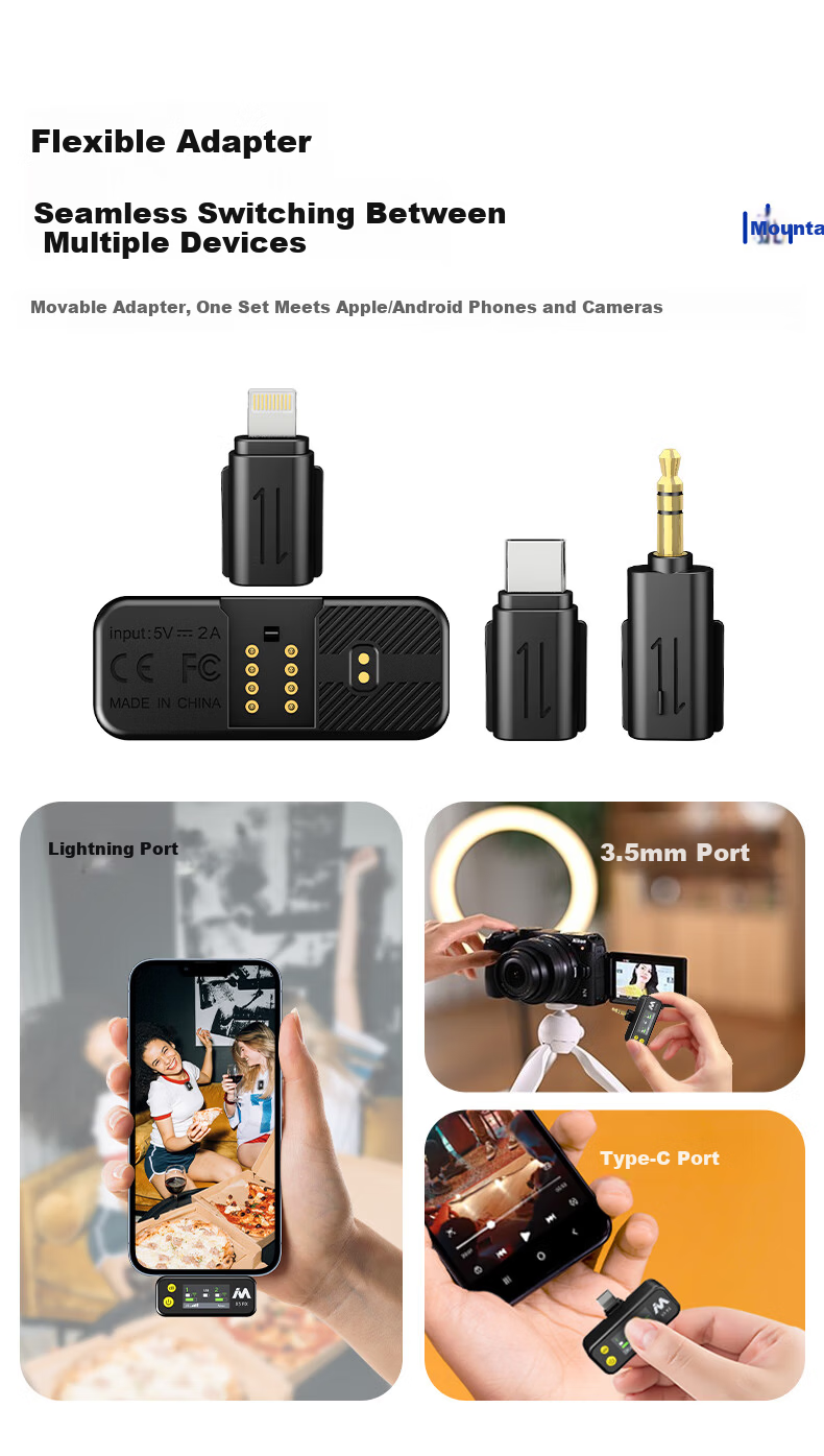 Mailada X5MS Charging Case, Wireless Lavalier Microphone, Mobile Phone And Computer Live Streaming Audio Capture, Short Video Vlog Recording, Speaker, Small Bee Camera, Noise Reduction Microphone 2