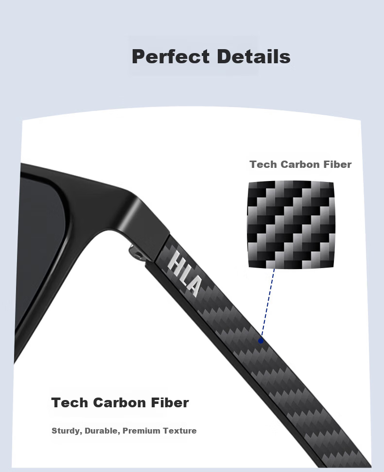 HLA Polarized Sunglasses High-End Carbon Fiber Ultra-Light Men's Driving Sun Glasses 9
