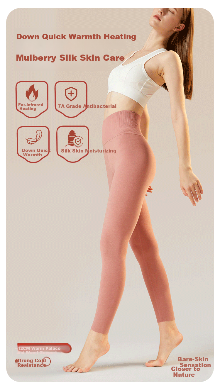 MiiOW Women's Thermal High-Waist Slimming Down Silk Thickened Fleece Lined Leggings 1