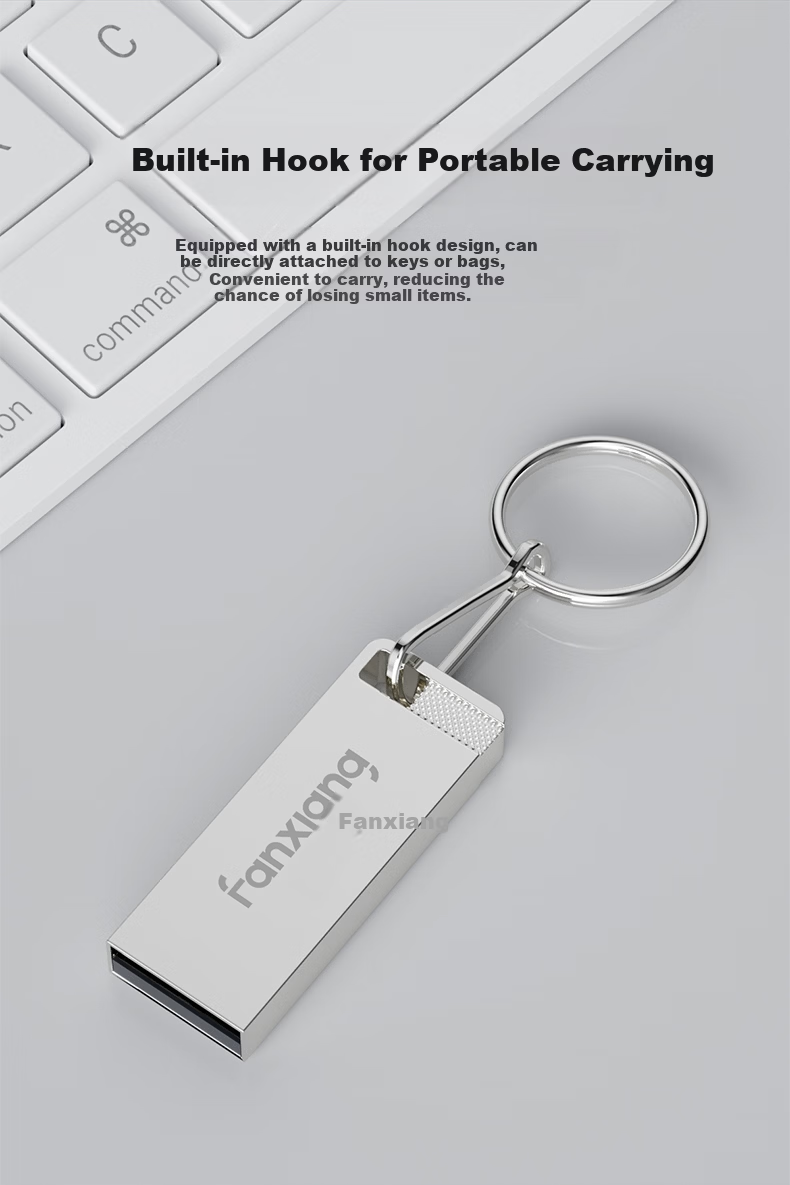 FANXIANG 8GB 10-Pack USB 2.0 Metal Mini USB Flash Drive F206 Silver Waterproof Shockproof Business Bidding USB Drive 5