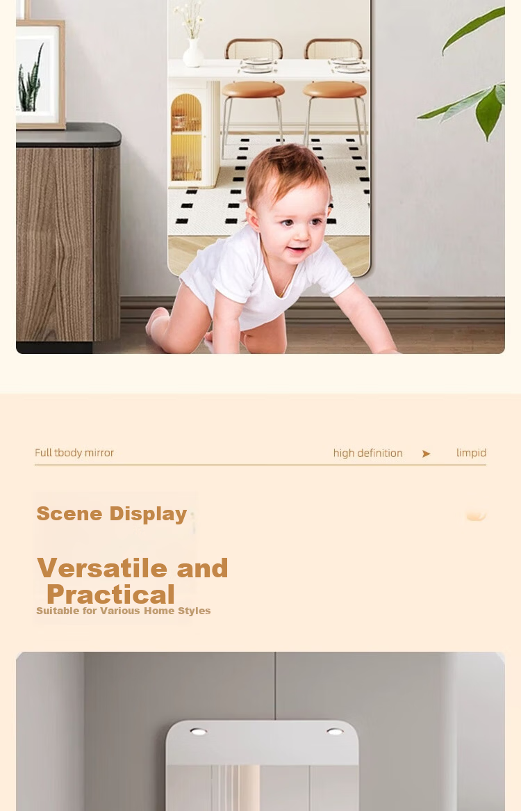 Anerya Soft Wall-Mounted Self-Adhesive Full-Length Acrylic Mirror Sticker Home HD Dressing Mirror Dormitory Try-On Mirror 9