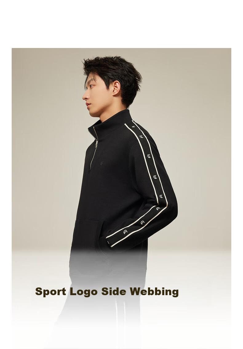 CABBEEN [340G Pure Cotton Sweatshirt] Men's Sweatshirt with LOGO And Drawstring Design, Casual Autumn Long-Sleeve Sweatshirt 5
