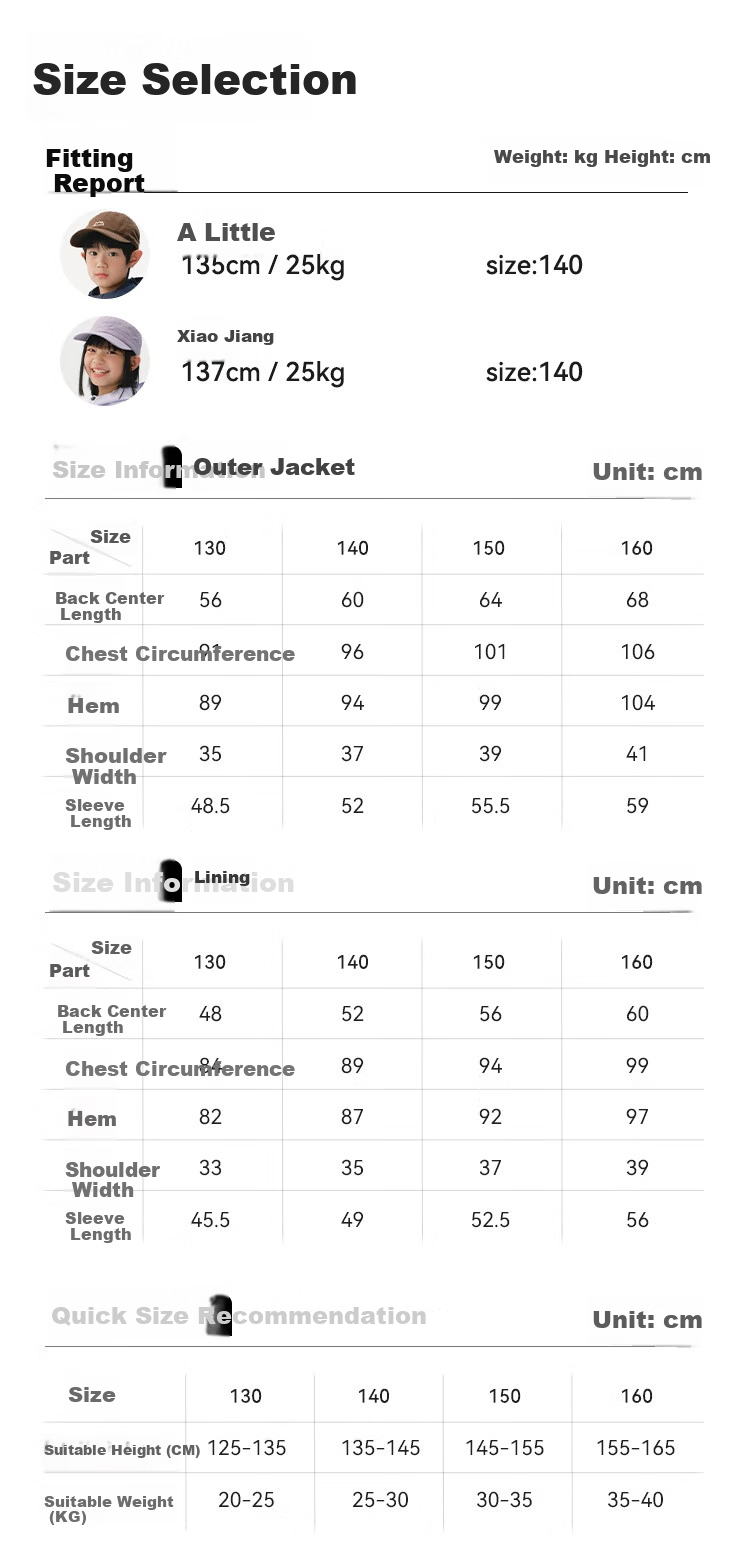 JD Jingzao Kids Fleece Lined 3-in-1 Windproof Waterproof Outdoor Jacket for Older Children Lavender Purple 140 13