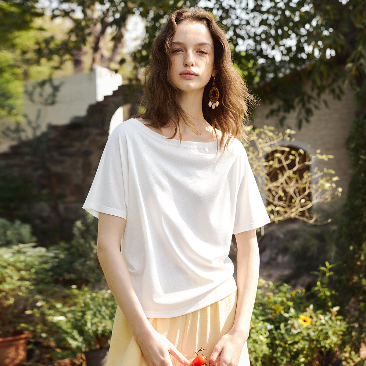 Olrain Eurielle Simple Lazy Commuter Loose Short Sleeve T-Shirt Women Summer New Trendy Top White S