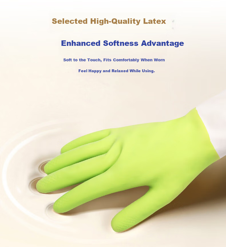 Huizao Household Latex Gloves 4 Pairs Size S Non-Slip Rubber Dishwashing Gloves Kitchen Cleaning Cooking Cleaning 1