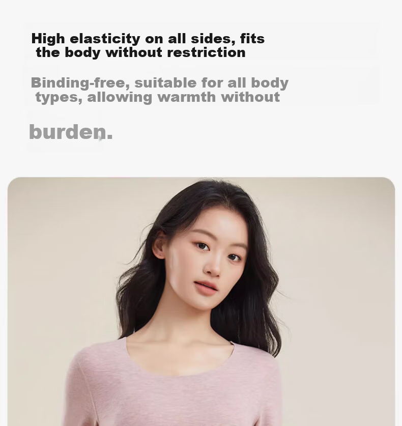 LangSha Acrylic Heating Fiber Seamless Thermal Underwear Women's Wool Mulberry Silk Winter Top Black XL 12