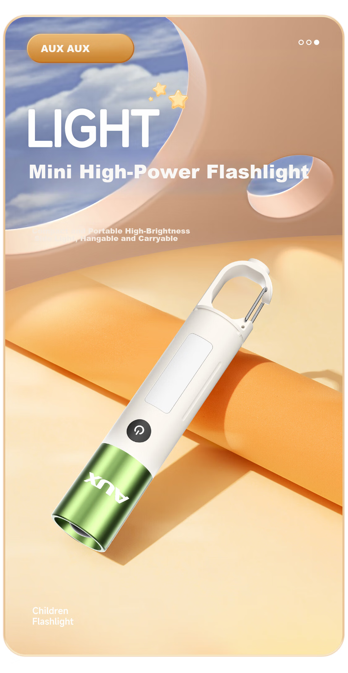 AUX Student Eye Protection Reading Flashlight Mini Portable Night Reading Lamp for Children Green 1