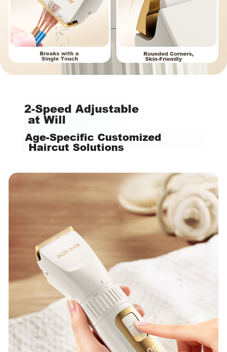 AUX Electric Hair Clipper Adult Electric Hair Trimmer Baby Haircutting Machine Home Children's Haircut Razor Gift 13