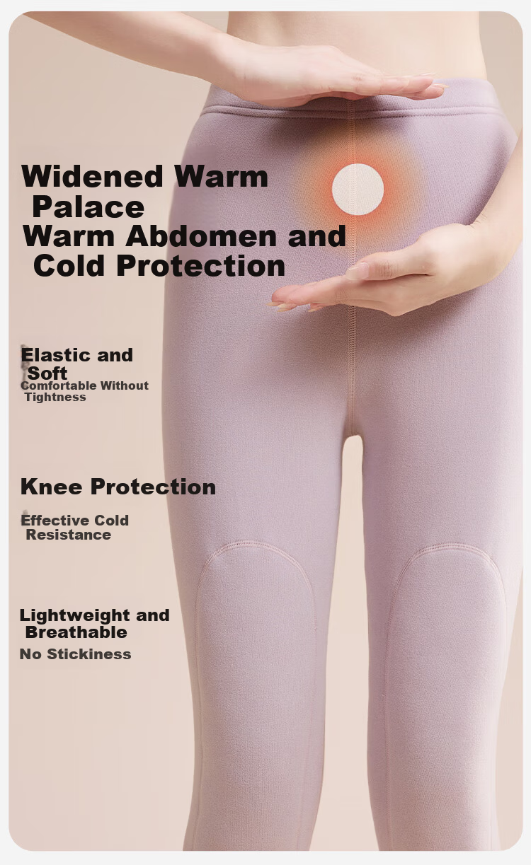MiiOW 100% Wool Knee Warmers Women's Thermal Pants Fleece Lined Thickened Lamb Wool Cotton Pants Plus Size Leggings for Women 5
