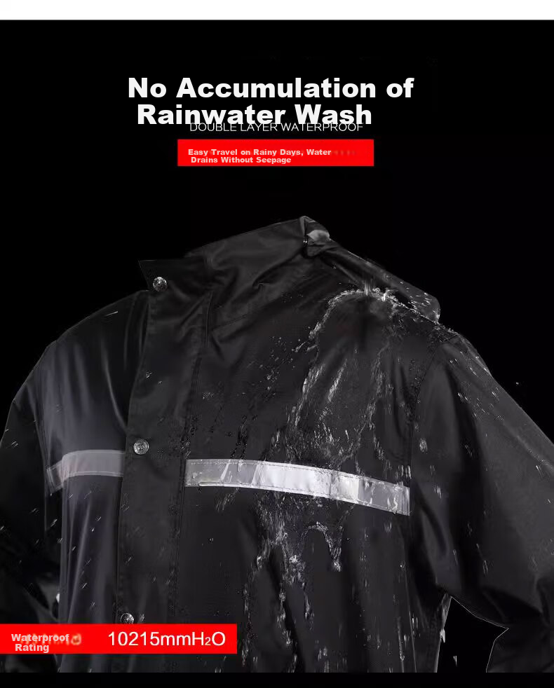 BWNK Long Waterproof Full-Body Raincoat Unisex Adult Outdoor Workwear Reflective Rain Poncho 4