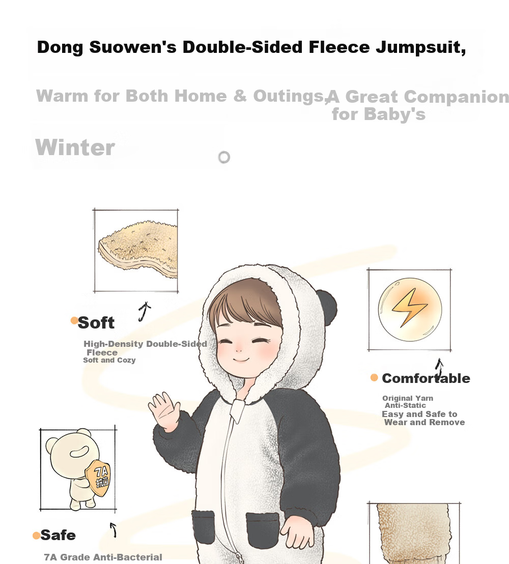 Betis Baby Clothes Autumn Winter Thickened Fleece Lined Warm Unisex Infant Romper Jumpsuit Winter Outdoor Crawling Suit 3