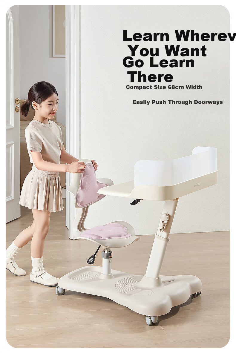 TEN-WIN Kids Adjustable Study Desk and Chair Set, Height Adjustable Writing Table for Elementary Students, Home Study Desk Z2804-4 Purple 2
